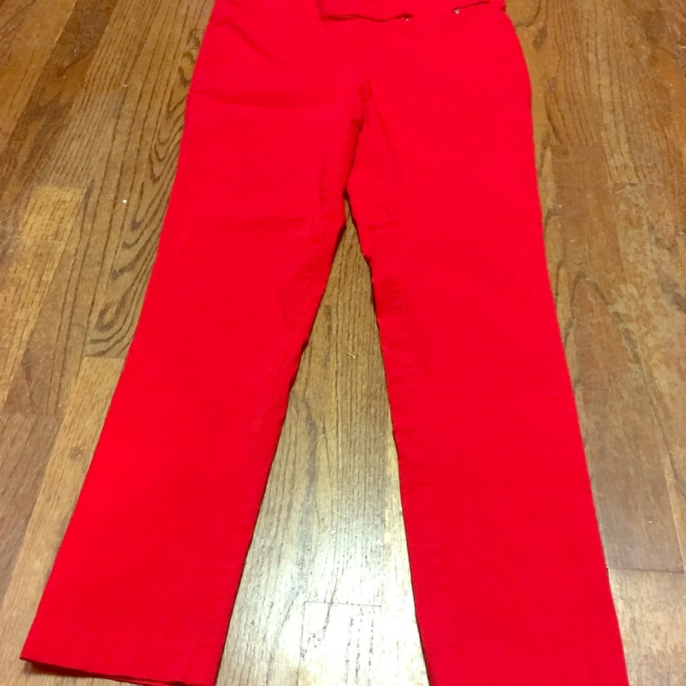 Rafaella red size 10 elastic waist band ankle pant
